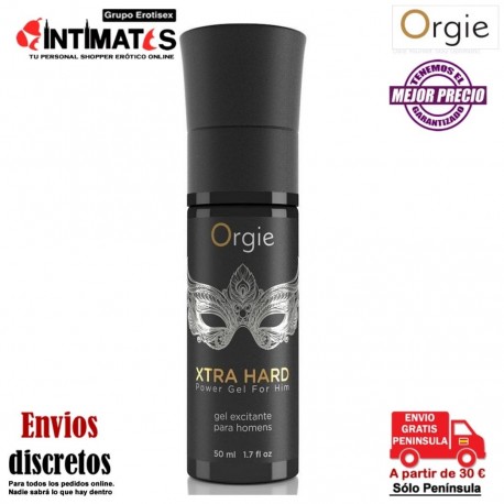 Xtra Hard · Gel excitante y potencializador de la erección · Orgie , que puedes adquirir en intimates.es "Tu Personal Shopper Erótico"
