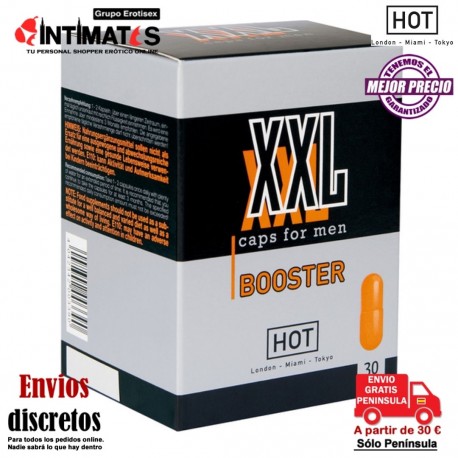 XXL Booster · Cápsulas vigorizantes para él · Hot, que puedes adquirir en intimates.es "Tu Personal Shopper Erótico"