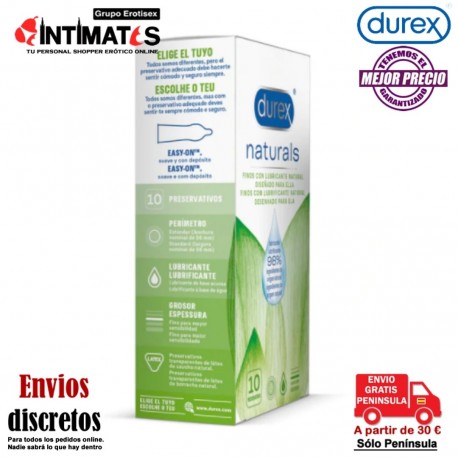 Naturals · Preservativos con lubricante - 10 u. · Durex , que puedes adquirir en intimates.es "Tu Personal Shopper Erótico"
