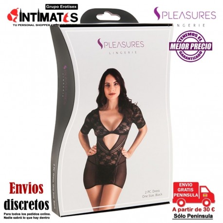 Vestido mangas cortas negro - TU · Pleasures Lingerie