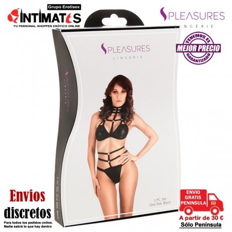 Conjunto Sostén-Tanga Negro - TU · Pleasures Lingerie, que puedes adquirir en intimates.es "Tu Personal Shopper Erótico"
