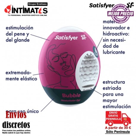 Bubble · Huevo masturbador · Satisfyer , que puedes adquirir en intimates.es "Tu Personal Shopper Erótico"º