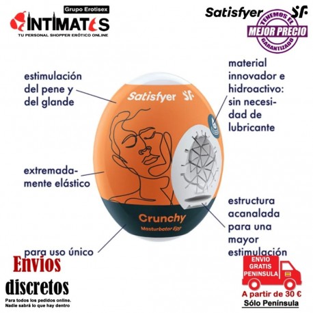 Crunchy · Huevo masturbador · Satisfyer , que puedes adquirir en intimates.es "Tu Personal Shopper Erótico"