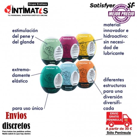 Set de huevos masturbadores, 6 unidades · Satisfyer, que puedes adquirir en intimates.es "Tu Personal Shopper Erótico"
