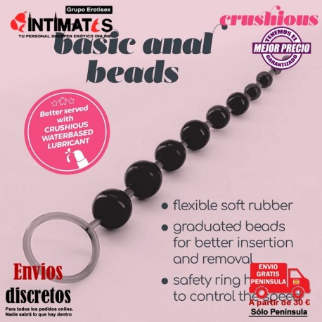 Basic anal beads · Cadena anal 254ml · Crushious, que puedes adquirir en intimates.es "Tu Personal Shopper Erótico"
