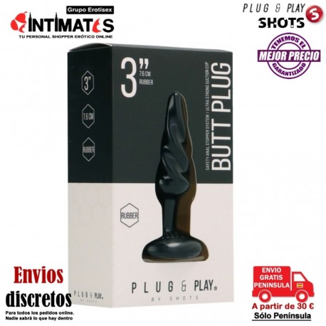 Plug Anal Redondeado 7,6 cm - Negro · Plug & Play, que puedes adquirir en intimates.es "Tu Personal Shopper Erótico"