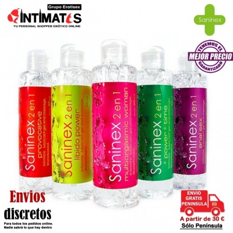 Multi orgasmic woman 2 en 1 · Lubricante gel y masaje · Saninex, que puedes adquirir en intimates.es "Tu Personal Shopper Erótico"