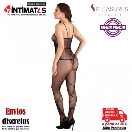Bodystocking negro de red floral · Pleasures Lingerie, que puedes adquirir en intimates.es "Tu Personal Shopper Erótico"