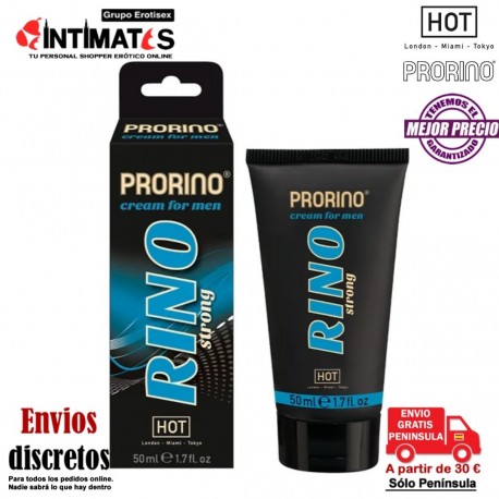 Rino strong · Crema de masaje potenciadora 50 ml · Prorino, que puedes adquirir en intimates.es "Tu Personal Shopper Erótico"