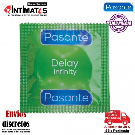 Delay Infinity · Preservativos retardantes 12u · Pasante, que puedes adquirir en intimates.es "Tu Personal Shopper Erótico"