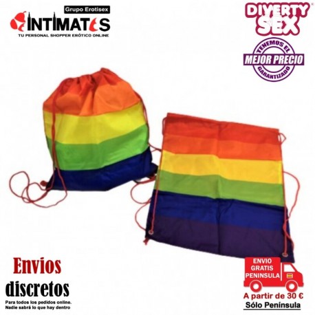 Mochila con los colores emblemáticos de la bandera LGTB · Diverty Sex, que puedes adquirir en intimates.es "Tu Personal Shopper Erótico"