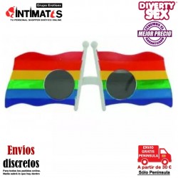 Gafas de sol bandera con los colores emblemáticos de la bandera LGTB · Diverty Sex