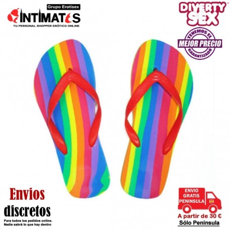 Chanclas con la bandera del Orgullo LGTB 40-41 · Diverty Sex, que puedes adquirir en intimates.es "Tu Personal Shopper Erótico"