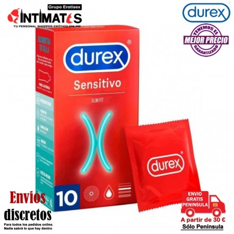 Sensitivo Slim Fit · 10 Preservativos · Durex, que puedes adquirir en intimates.es "Tu Personal Shopper Erótico"