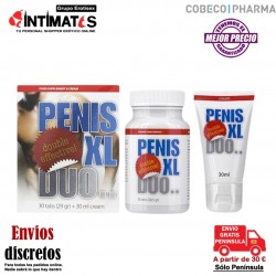 Penis XL DUO Pack 30 tabs + 30 ml · Mejora la erección · Cobeco