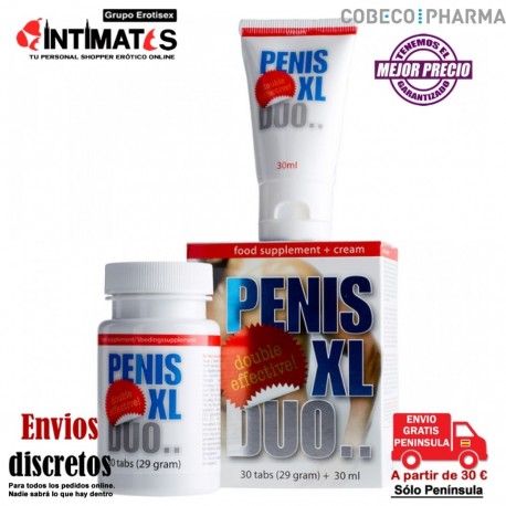 Penis XL DUO Pack 30 tabs + 30 ml · Mejora la erección · Cobeco , que puedes adquirir en intimates.es "Tu Personal Shopper Erótico"