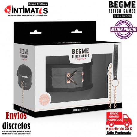 Collar de cuero vegano con forro de neopreno · Begme Black Edition, que puedes adquirir en intimates.es "Tu Personal Shopper Erótico"