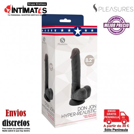Don Jon - Negro · Consolador realista con testículos 205mm · S Pleasures , que puedes adquirir en intimates.es "Tu Personal Shopper Erótico"