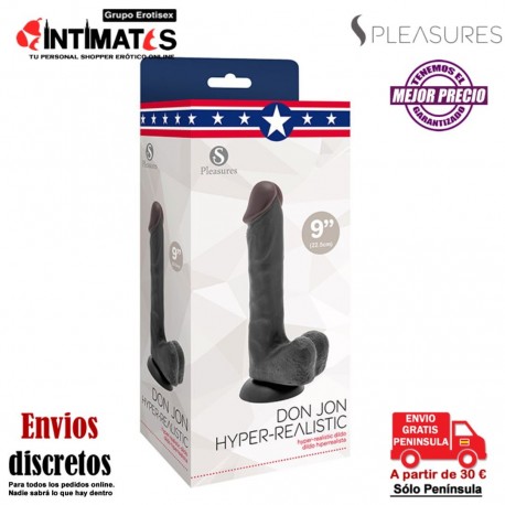 Don Jon - Negro · Consolador realista con testículos 225mm · S Pleasures , que puedes adquirir en intimates.es "Tu Personal Shopper Erótico"