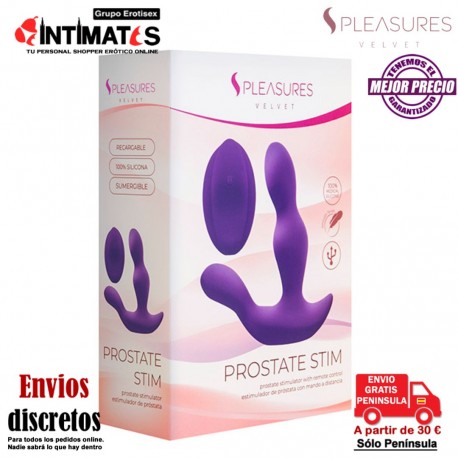 Prostate Stim · Estimulador de próstata con control remoto · S Pleasures Velvet, que puedes adquirir en intimates.es "Tu Personal Shopper Erótico"