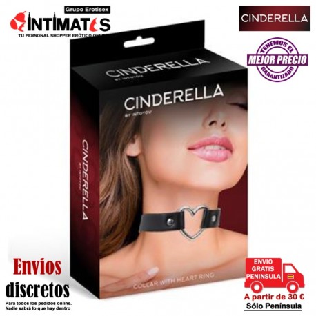 Choker · Collar de cuero vegano con corazón · Cinderella, que puedes adquirir en intimates.es "Tu Personal Shopper Erótico"