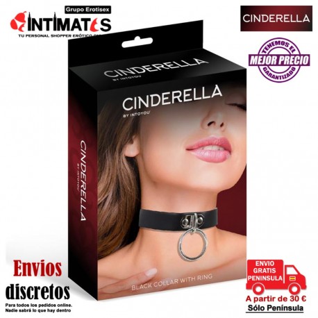 Choker · Collar de cuero vegano con anilla · Cinderella, que puedes adquirir en intimates.es "Tu Personal Shopper Erótico"