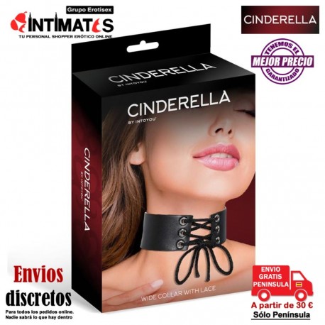 Choker · Collar de cuero vegano con lazo · Cinderella