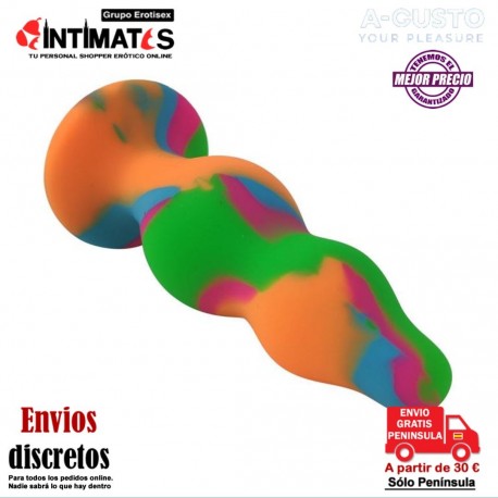 Plug anal de silicona multicolor · A-Gusto , que puedes adquirir en intimates.es "Tu Personal Shopper Erótico"