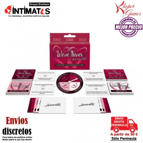 We've Never™ .... but we will! · Nunca lo hemos hecho… pero lo haremos · Kheper Games, que puedes adquirir en intimates.es "Tu Personal Shopper Erótico"