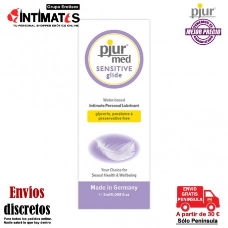 Med Sensitive Glide 2 ml · Lubricante base agua · Pjur