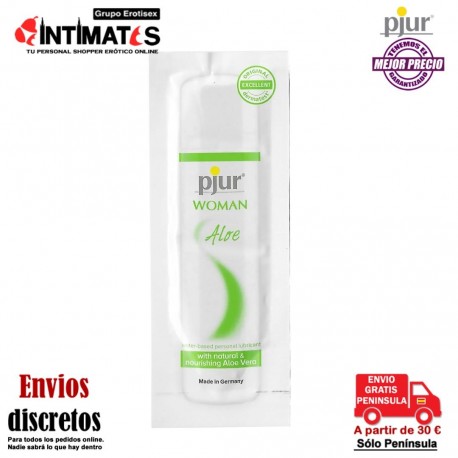 Woman Aloe 2ml · Lubricante a base de agua con aloe vera natural · Pjur
