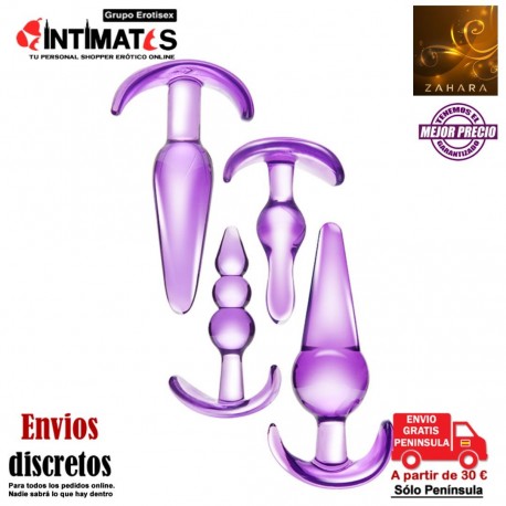 Zahara · Set de 4 plugs anales, que puedes adquirir en intimates.es "Tu Personal Shopper Erótico"