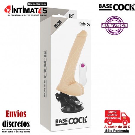 Vibrador realístico 2-1 de 190mm con mando · Basecock, que puedes adquirir en intimates.es "Tu Personal Shopper Erótico"
