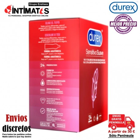 Sensitivo Suave · Preservativos finos y extralubricados - 24u · Durex , que puedes adquirir en intimates.es "Tu Personal Shopper Erótico"