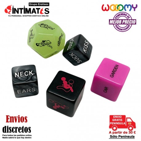 Ooo · Juego de 5 dados traviesos · Wooomy, que puedes adquirir en intimates.es "Tu Personal Shopper Erótico"