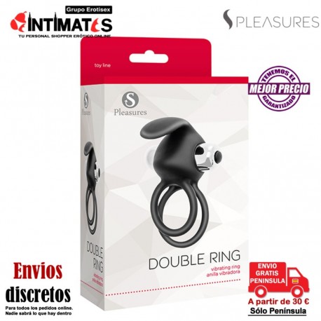 Double Ring · Vibrating Cockring Black · Sinful Pleasures, que puedes adquirir en intimates.es "Tu Personal Shopper Erótico"