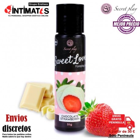Sweet Love - Fresa y chocolate blanco · Lubricante comestible 55g · Secret Play , que puedes adquirir en intimates.es "Tu Personal Shopper Erótico" 