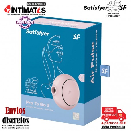 Pro To Go 3 · Estimulador de clítoris mediante vibración y ondas de presión · Satisfyer, que puedes adquirir en intimates.es "Tu Personal Shopper Erótico"