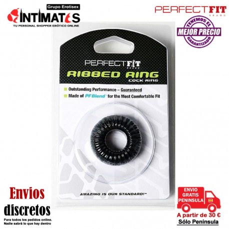 Ribbed Ring Black · Anillo de pene · Perfect Fit, que puedes adquirir en intimates.es "Tu Personal Shopper Erótico"