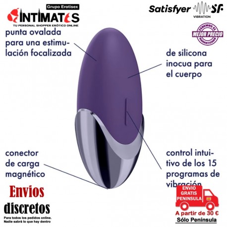 Purple Pleasure · Estimulador de clítoris · Satisfyer, que puedes adquirir en intimates.es "Tu Personal Shopper Erótico"