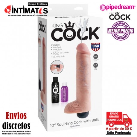 Squirting Cock 10" · Pene eyaculador 254mm · King Cock, que puedes adquirir en intimates.es "Tu Personal Shopper Erótico"
