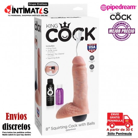 Squirting Cock 8" · Pene eyaculador 203mm · King Cock, que puedes adquirir en intimates.es "Tu Personal Shopper Erótico"