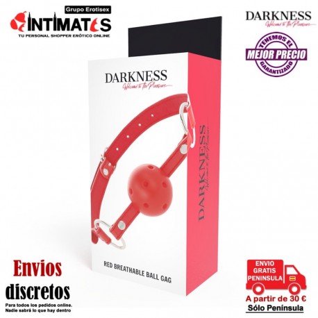 Mordaza transpirable con bola · Darkness, que puedes adquirir en intimates.es "Tu Personal Shopper Erótico"