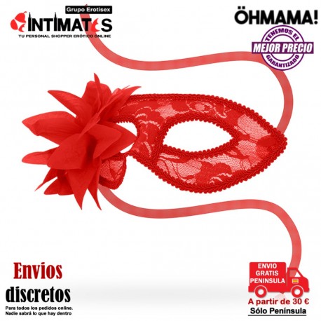 Máscara de fantasía con encajes y flor · ÖhMama, que puedes adquirir en intimates.es "Tu Personal Shopper Erótico"