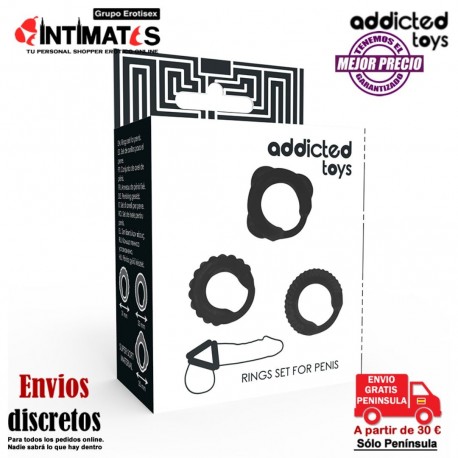 Rings set · Anillos de placer para el pene · Addicted toys, que puedes adquirir en intimates.es "Tu Personal Shopper Erótico"