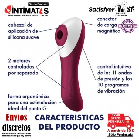 Dual Crush · Succionador de clítoris con ondas de presión · Satisfyer, que puedes adquirir en intimates.es "Tu Personal Shopper Erótico"