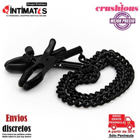 Nipple Chain Clamps · Pinzas con cadena para pezones · Crushious, que puedes adquirir en intimates.es "Tu Personal Shopper Erótico"