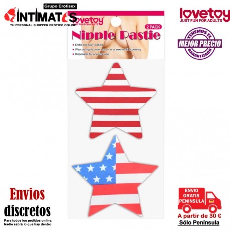 Pezoneras autoadhesivas con forma de estrella - EEUU · Lovetoy, que puedes adquirir en intimates.es "Tu Personal Shopper Erótico"