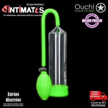 Classic Penis Pump · Bomba para el pene que brilla en la oscuridad · Ouch! Glow in the Dark, que puedes adquirir en intimates.es "Tu Personal Shopper Erótico"