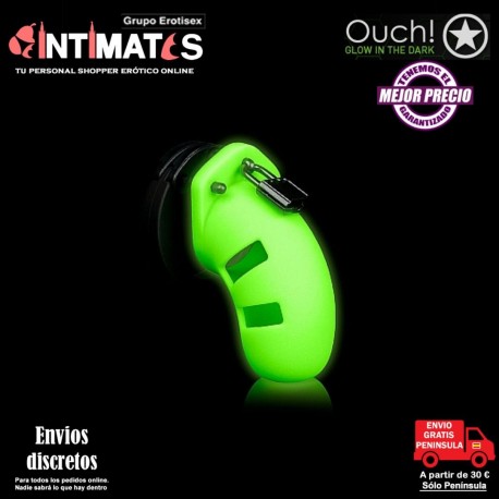 Silicone Cock Cage 3.5" · Dispositivo de castidad · Ouch! Glow in the Dark, que puedes adquirir en intimates.es "Tu Personal Shopper Erótico"